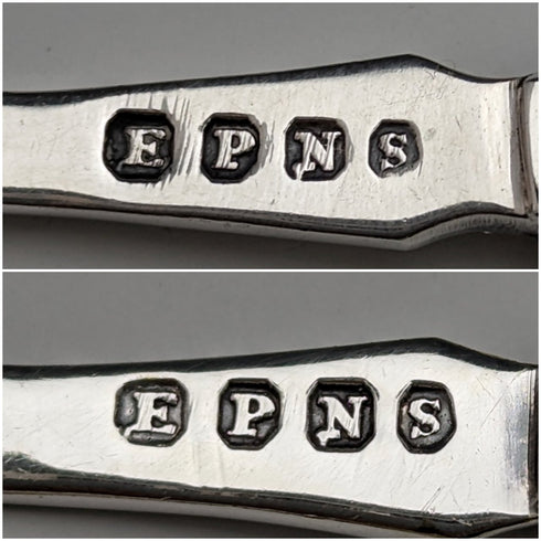 20 世紀初英國古董白色珍珠貝手柄果醬勺一對盒裝